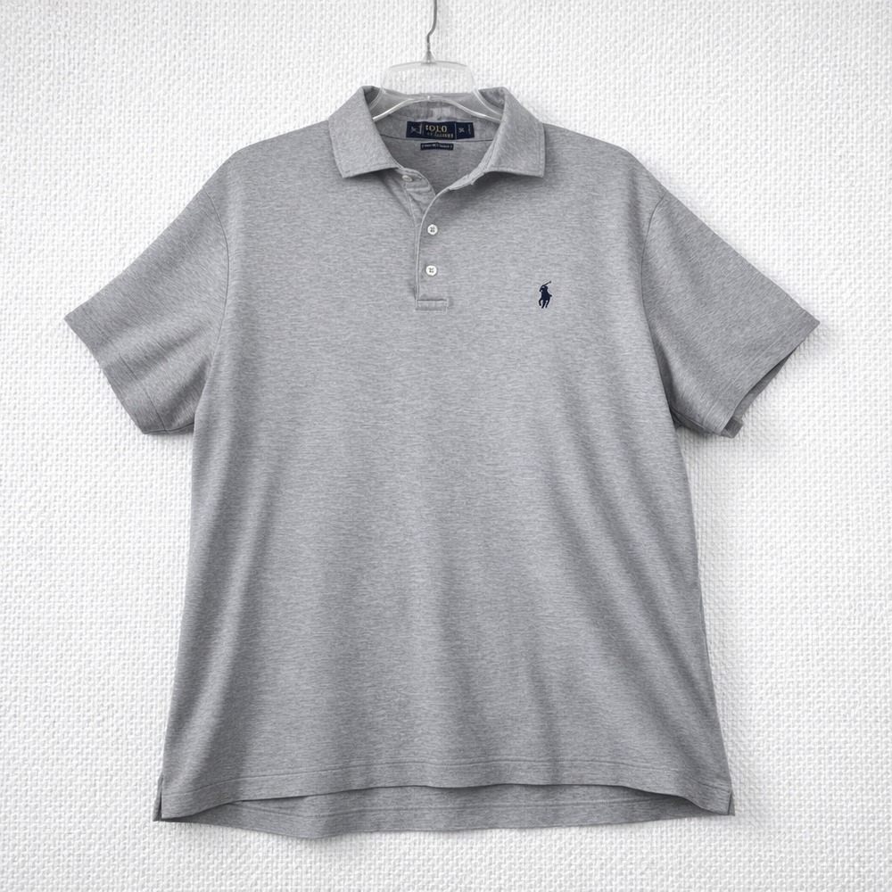 Polo Ralph Lauren Mens XL Pima Soft Touch Polo Shirt Heather Gray Short Sleeve